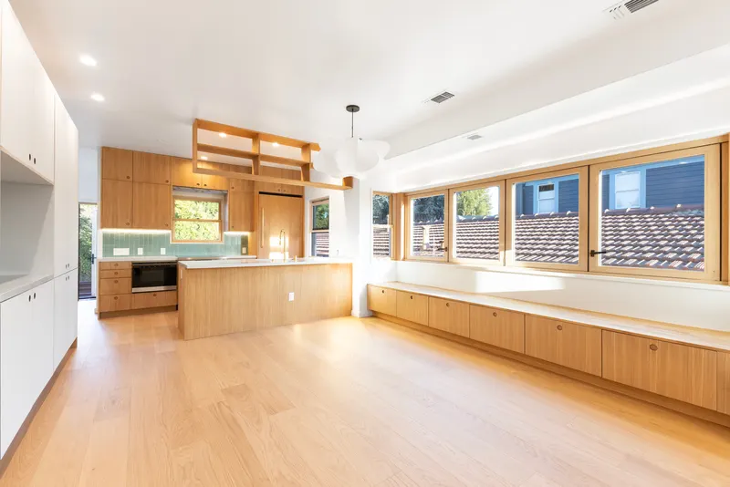 Custom white-oak kitchen and open great room