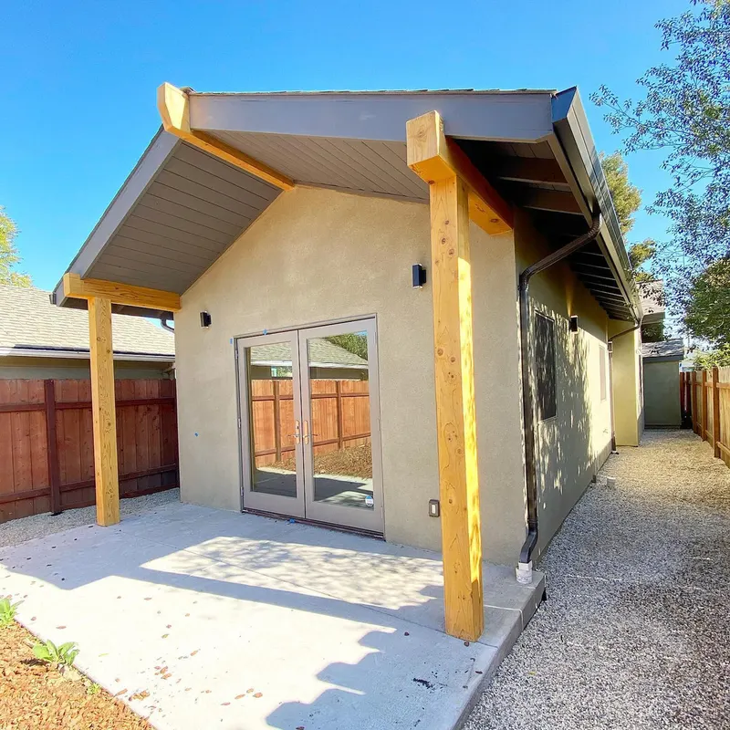 Detached ADU cottage exterior